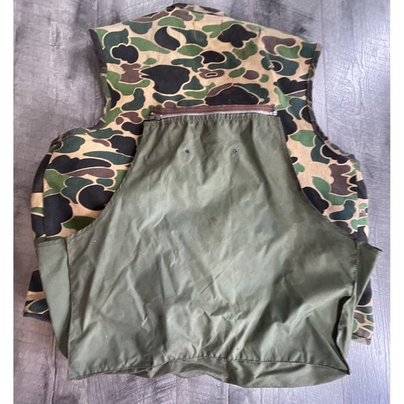 SAFTBAK Camo Vest Mens L Hunting with Game Pouch Shell Pockets Fishing Vintage - Picture 2 of 11